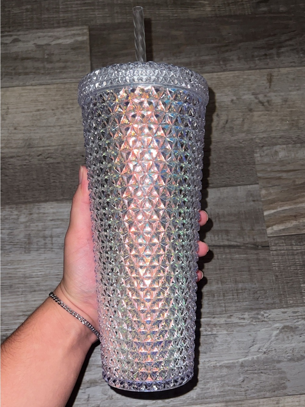NWT Holographic Tumblr Includes Lid & Straw